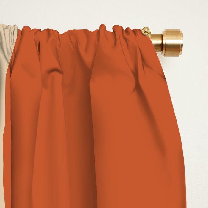 Palm Springs Mid Century Modern Abstract Pattern in Mid Mod Olive, Burnt Orange, Mustard, Teal, and Beige Window Curtain Gallery Image 2