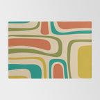 Palm Springs Mid Century Modern Abstract Pattern in Mid Mod Olive, Burnt Orange, Mustard, Teal, and Beige Rug Gallery Image 2