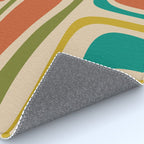 Palm Springs Mid Century Modern Abstract Pattern in Mid Mod Olive, Burnt Orange, Mustard, Teal, and Beige Rug Gallery Image 4