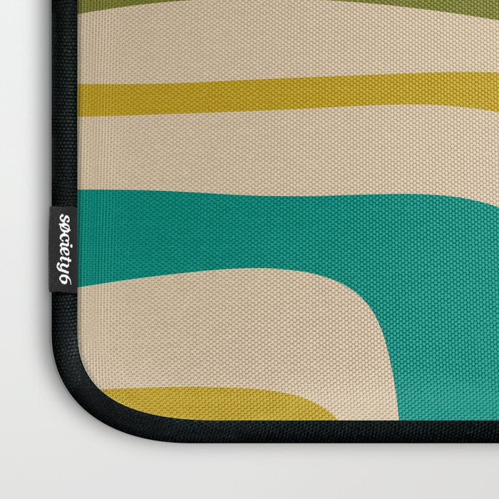 Palm Springs Mid Century Modern Abstract Pattern in Mid Mod Olive, Burnt Orange, Mustard, Teal, and Beige Laptop Sleeve Gallery Image 3