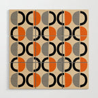 Mid Century Decor 548 Beige Black Gray and Orange Wood Wall Art Gallery Image 1