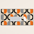 Mid Century Decor 548 Beige Black Gray and Orange Desk Mat Gallery Image 1