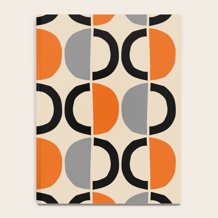 Mid Century Decor 548 Beige Black Gray and Orange Notebook Gallery Image 4