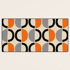 Mid Century Decor 548 Beige Black Gray and Orange Desk Mat Gallery Image 3