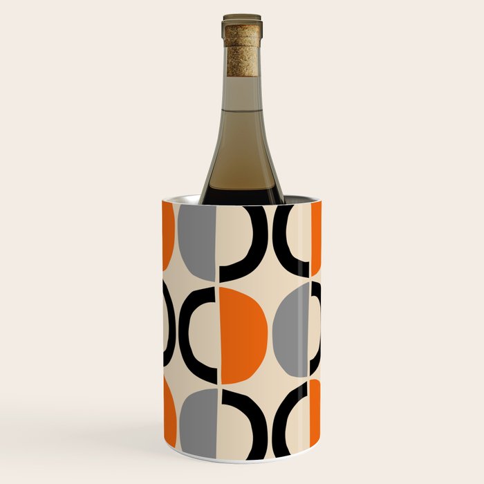 Mid Century Decor 548 Beige Black Gray and Orange Wine Chiller Gallery Image 3