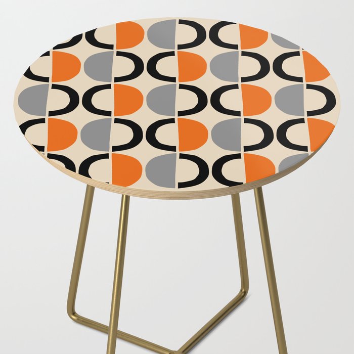 Mid Century Decor 548 Beige Black Gray and Orange Side Table Gallery Image 2