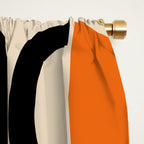 Mid Century Decor 548 Beige Black Gray and Orange Window Curtain Gallery Image 2