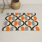 Mid Century Decor 548 Beige Black Gray and Orange Rug Gallery Image 1