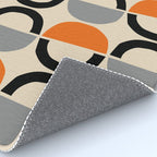 Mid Century Decor 548 Beige Black Gray and Orange Rug Gallery Image 4
