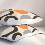 Mid Century Decor 548 Beige Black Gray and Orange Pillow Sham Gallery Image 3