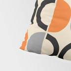 Mid Century Decor 548 Beige Black Gray and Orange Pillow Sham Gallery Image 4
