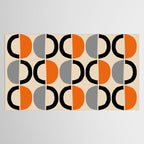 Mid Century Decor 548 Beige Black Gray and Orange Tablecloth Gallery Image 2