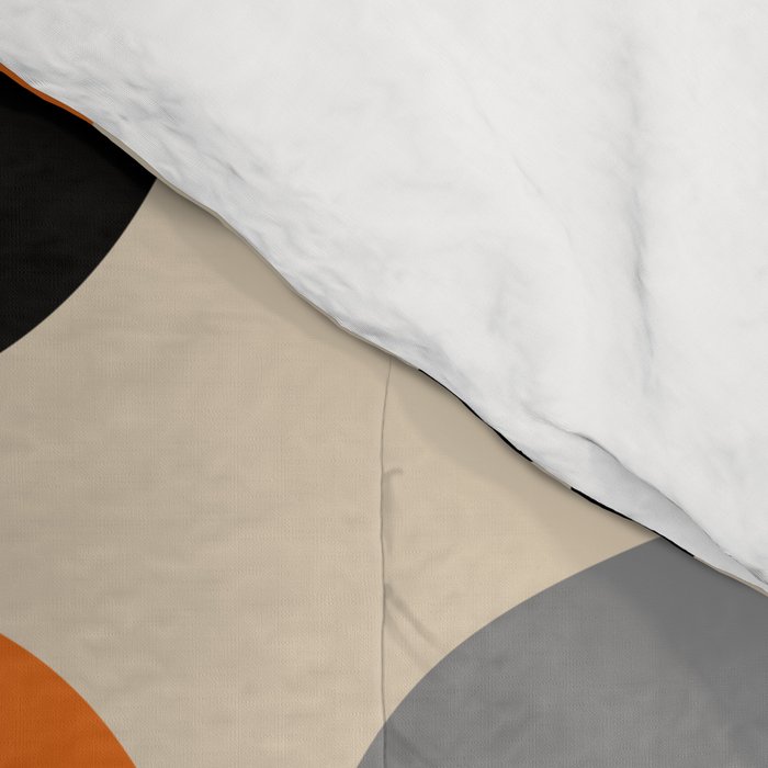 Mid Century Decor 548 Beige Black Gray and Orange Comforter Gallery Image 4