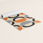 Mid Century Decor 548 Beige Black Gray and Orange Yoga Mat Gallery Image 2