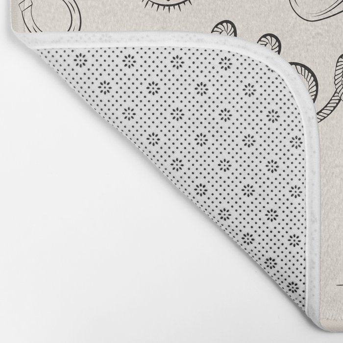 Howdy. Black and White Good Luck Charms Bath Mat Gallery Image 2