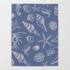 Seahorse Ocean Nautical Coastal Serenity Blue  Poster Gallery Image 4