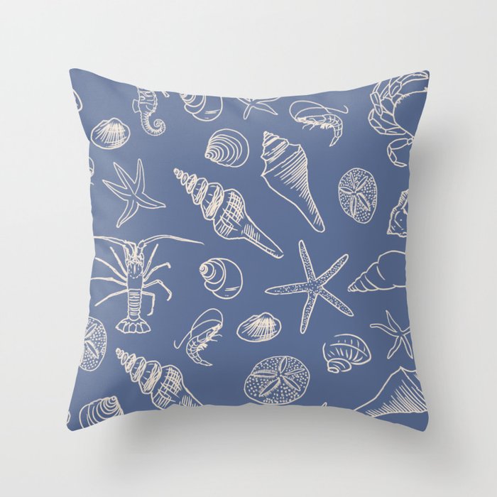 Seahorse Ocean Nautical Coastal Serenity Blue  Throw Pillow Gallery Image 6