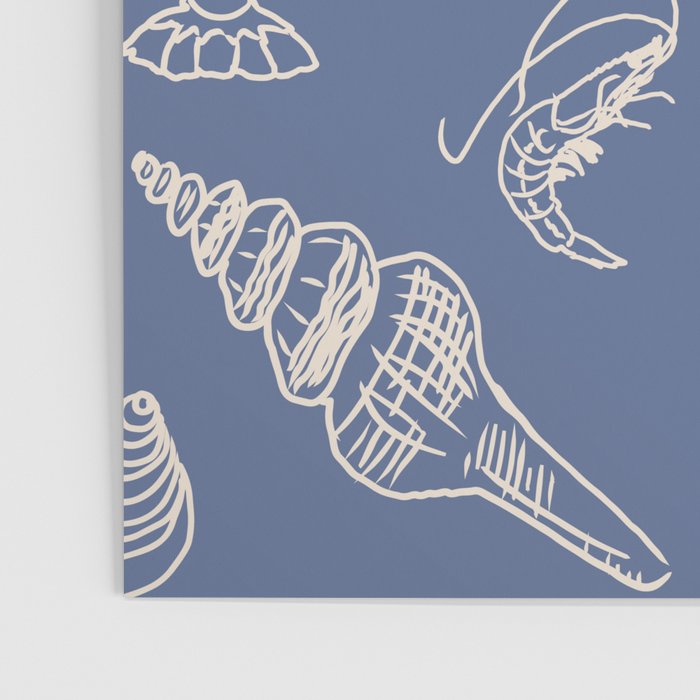 Seahorse Ocean Nautical Coastal Serenity Blue  Poster Gallery Image 3