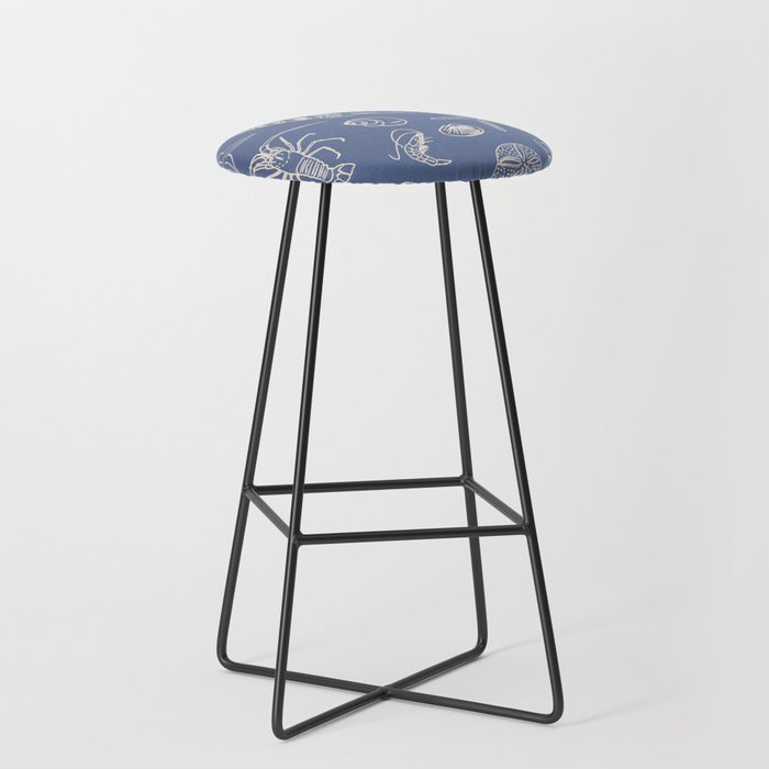 Seahorse Ocean Nautical Coastal Serenity Blue  Stool Gallery Image 1