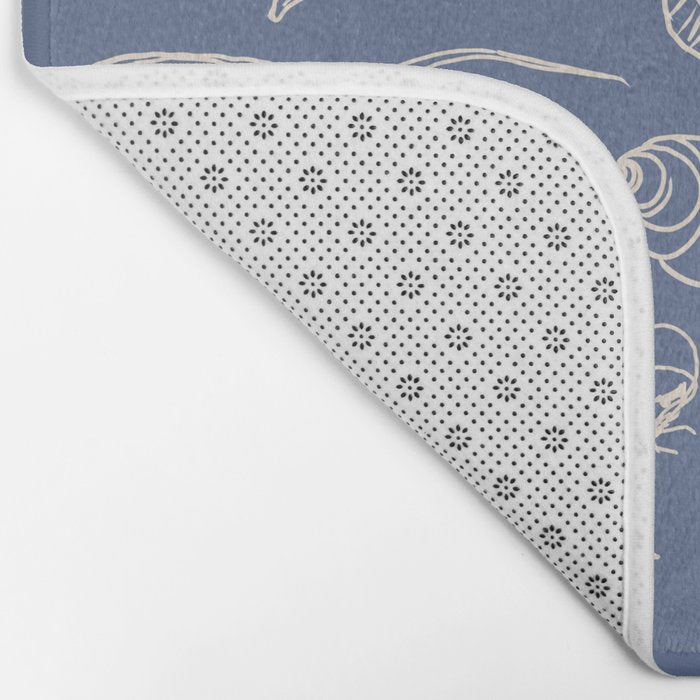 Seahorse Ocean Nautical Coastal Serenity Blue  Bath Mat Gallery Image 2