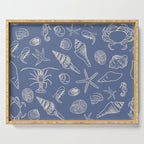 Seahorse Ocean Nautical Coastal Serenity Blue  Serving Tray Gallery Image 1
