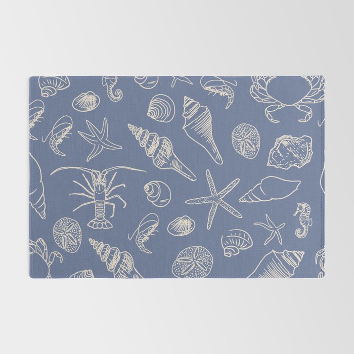 Seahorse Ocean Nautical Coastal Serenity Blue  Rug Gallery Image 2