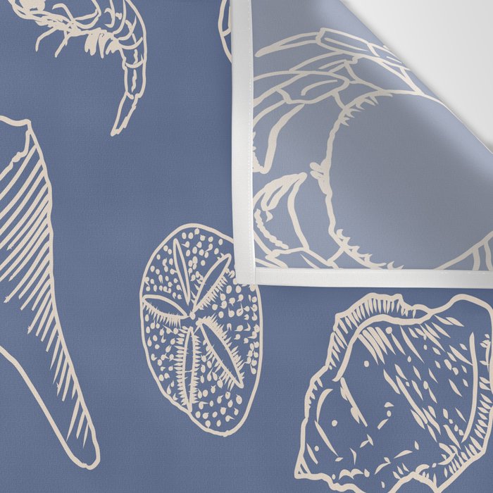 Seahorse Ocean Nautical Coastal Serenity Blue  Wall Tapestry Gallery Image 3