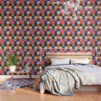 Retro Flowers Check Pattern XV Wallpaper Gallery Image 3