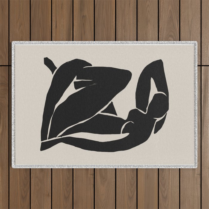 Black Nude Woman  Outdoor Rug Gallery Image 1