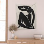 Black Nude Woman  Wall Tapestry Gallery Image 2