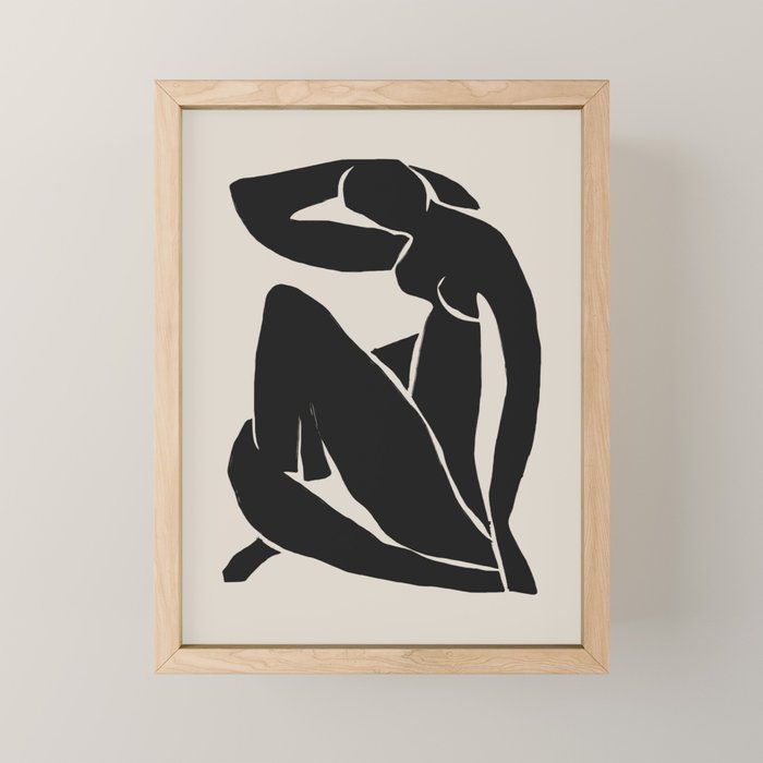 Black Nude Woman  Mini Art Print Gallery Image 1