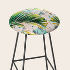 Palm leaf on marble 01 Stool Gallery Image 2