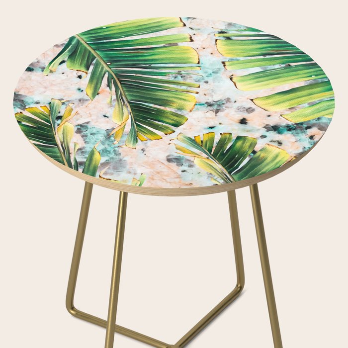 Palm leaf on marble 01 Side Table Gallery Image 2