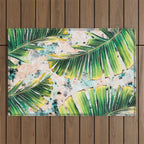 Palm leaf on marble 01 Outdoor Rug Gallery Image 1