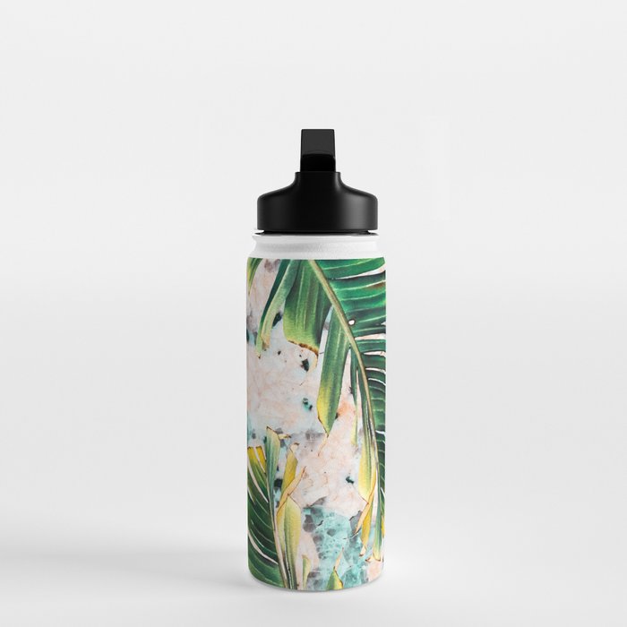 Palm leaf on marble 01 Water Bottle Gallery Image 3