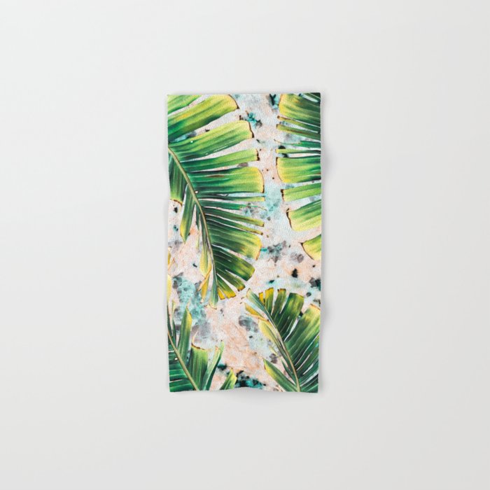 Palm leaf on marble 01 Bath Towel Gallery Image 1
