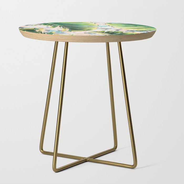 Palm leaf on marble 01 Side Table Gallery Image 1