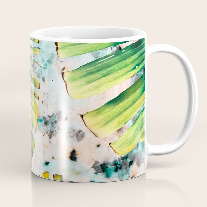 Palm leaf on marble 01 Coffee Mug Gallery Image 1