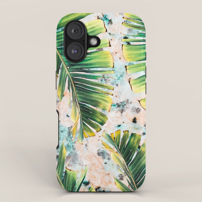 Palm leaf on marble 01 iPhone Case Gallery Image 1