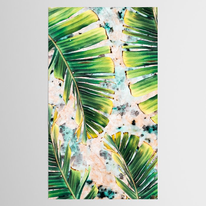 Palm leaf on marble 01 Tablecloth Gallery Image 2