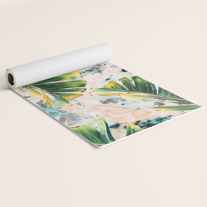 Palm leaf on marble 01 Yoga Mat Gallery Image 2