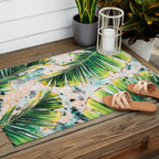 Palm leaf on marble 01 Outdoor Rug Gallery Image 2