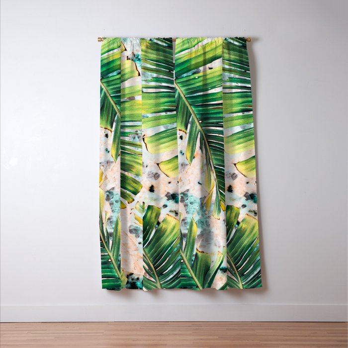 Palm leaf on marble 01 Window Curtain Gallery Image 3