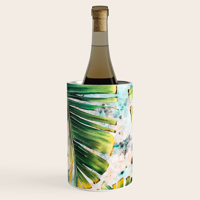 Palm leaf on marble 01 Wine Chiller Gallery Image 1