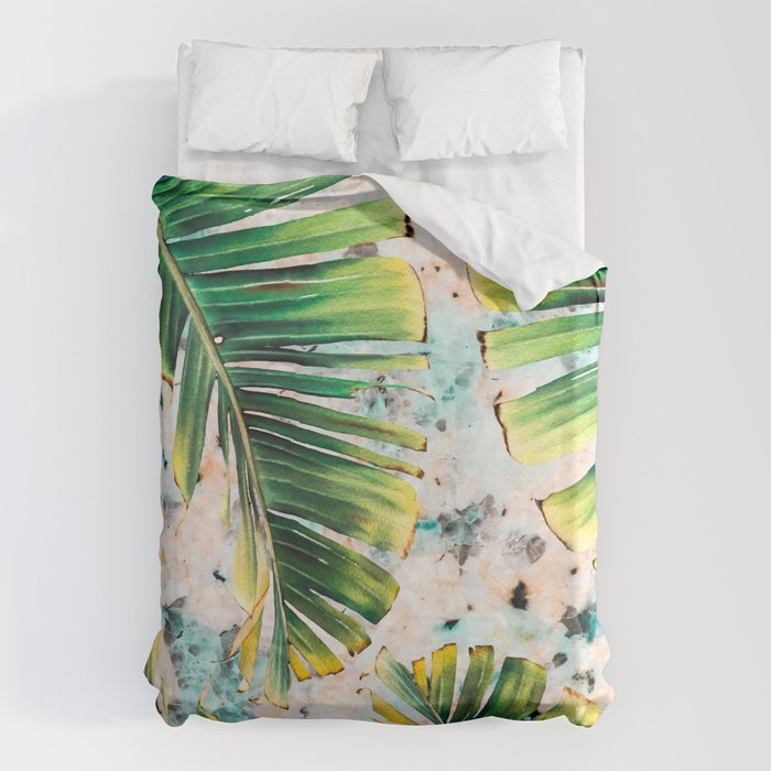 Palm leaf on marble 01 Duvet Cover Gallery Image 6