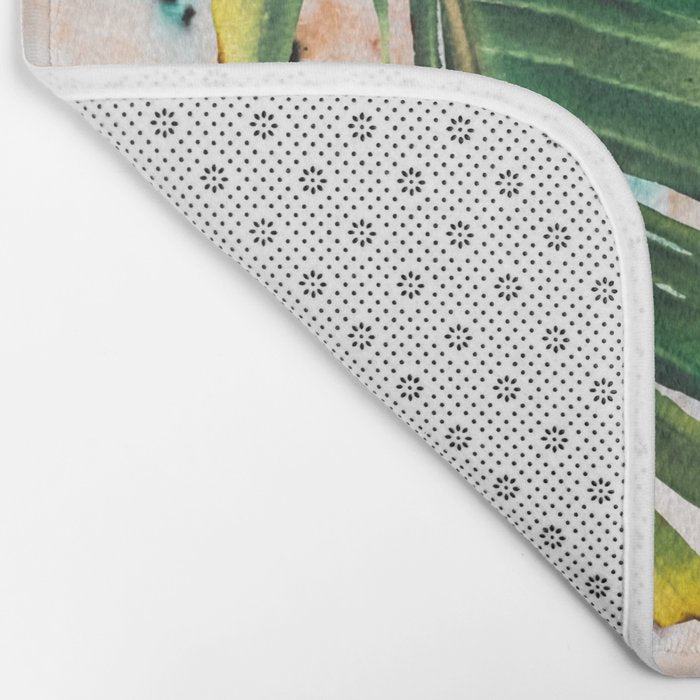 Palm leaf on marble 01 Bath Mat Gallery Image 2