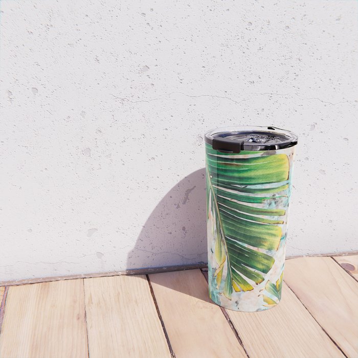 Palm leaf on marble 01 Travel Mug Gallery Image 4