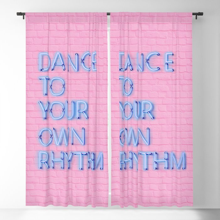 DANCE TO YOUR OWN RHYTHM - blue neon Window Curtain Gallery Image 5