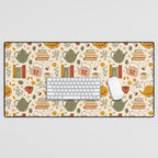 Flowery Books and Tea Desk Mat Gallery Image 1