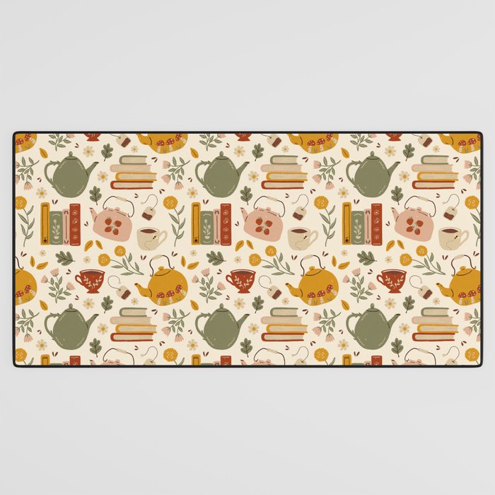 Flowery Books and Tea Desk Mat Gallery Image 3